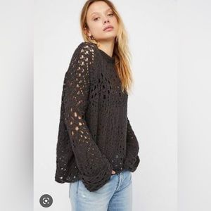 Free People Traveling Lace Crotchet Sweater